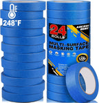 Aheroi Painters Masking Tape, 120℃/24 Rolls Blue Painting Tape Automotive