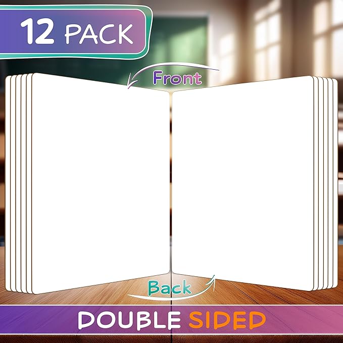 Scribbledo 12 Small White Board Dry Erase Boards Classroom Pack Mini White - Image 5