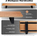 ULTRARM Moodular Wooden Monitor Stand 45.6” Large Desk Organizer - Image 3