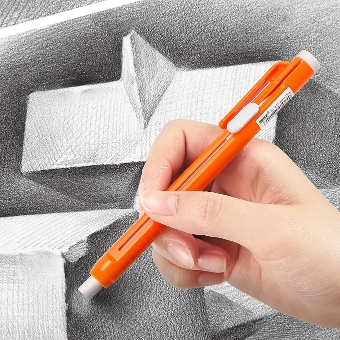 Retractable Mechanical Eraser Pen, Pen-Style Erasers Assorted Color, 4 Pack - Image 5