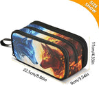 BOENLE Wolf Ice Blue Fire Pencil Case Box Boys Girls Large Pencil Pouch - Image 4
