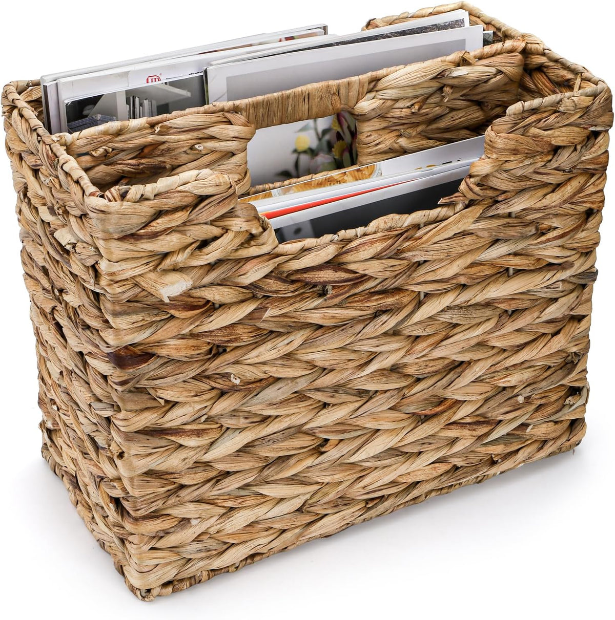 Yesland Hand-Woven Magazine Basket 14.5"x8"x11.75" - Natural W...