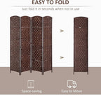 HOMCOM Room Divider, 4 Panel Folding Privacy Screen, 6FT Tall Portable Wicker - Image 3