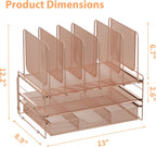 leketree rose gold desk organizer, office organization with on a desk or shelf
