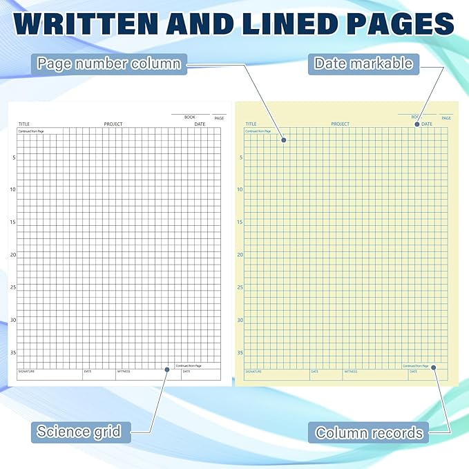 Affrolling 2 Pack Carbonless Lab Notebook Carbon Copy 8.5'' x 11'' 50 Set of - Image 3