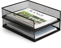AZFUNN Wire Mesh Letter Trays Paper Tray Desk File Organizer, 2 Pack Stackable by AZFUNN