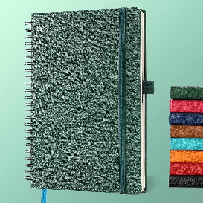 IN-LUXPRO Planner 2026 Daily Weekly and Monthly, 12 Months Spiral Bound by IN-LUXPRO