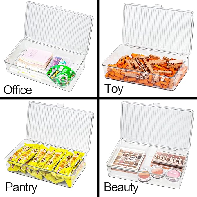ZEXALOR Pack of 2 Clear Storage Bins - Image 3