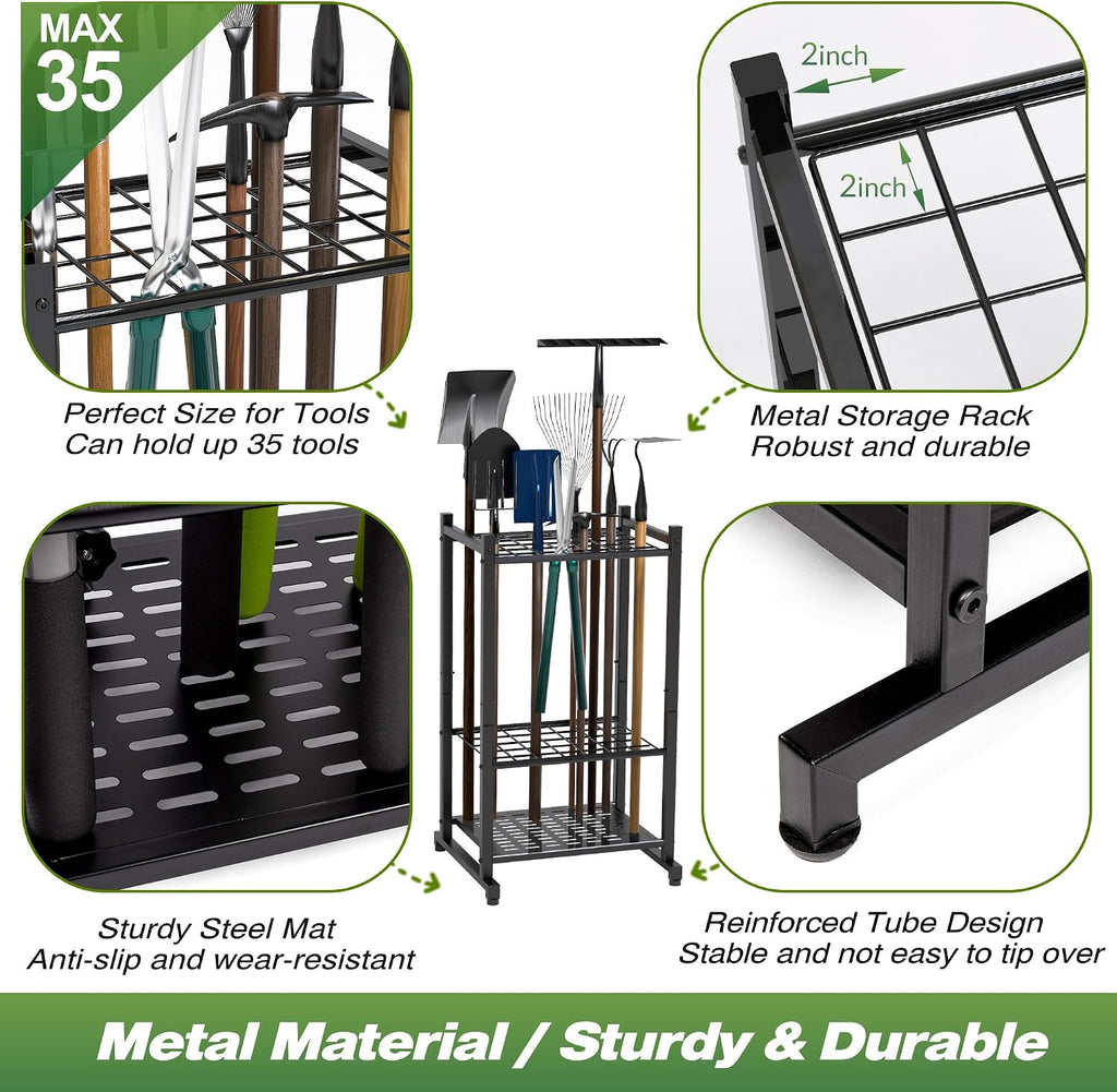 garden tool organizer, garage tool organizer & garage, close-up detail