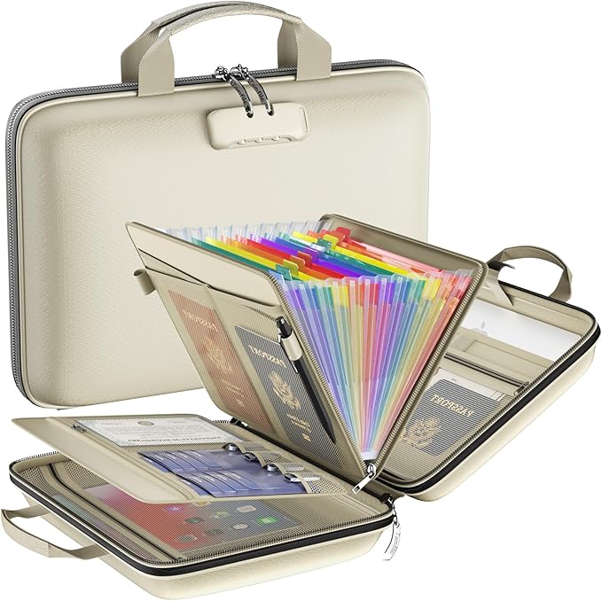 Fireproof File Organizer with Lock, Hard-Shell Case Fireproof Document Box with by Tamfile