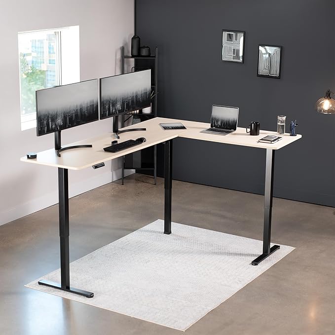 VIVO Electric Corner 84 x 63 inch L-Shaped Standing Desk, Memory Height - Image 2