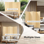 JOSTYLE Room Divider 4 Panel Folding Privacy Screen, Bamboo Room Divider Screen - Image 7