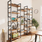 SUPERJARE Triple 5 Tier Bookshelf, Bookcase - Image 2