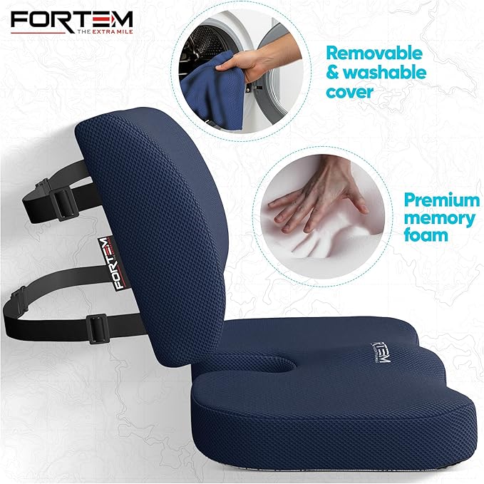 FORTEM Seat Cushion, Office Chair Cushion, Lumbar Support Pillow - Image 3