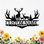 Dyoart Personalized Deer Metal Cabin Sign | Custom Metal Signs Outdoor | Deer by Dyoart