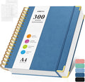 Bullet Dotted Journal Spiral Notebook, 300 Pages Leather Notebooks by OMEYA