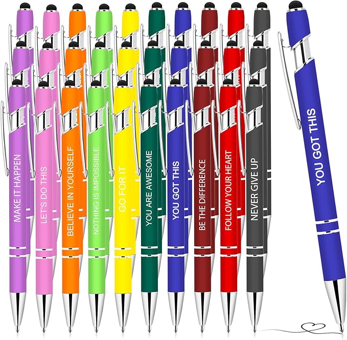 Greengines 30 Pieces Inspirational Pens, Motivational Ballpoint Pen by Greengines
