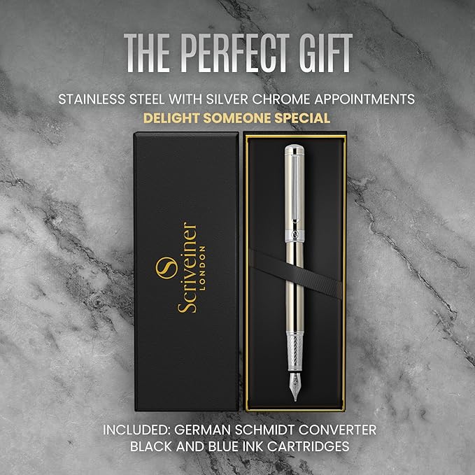 Scriveiner Stainless Steel Fountain Pen - Image 3