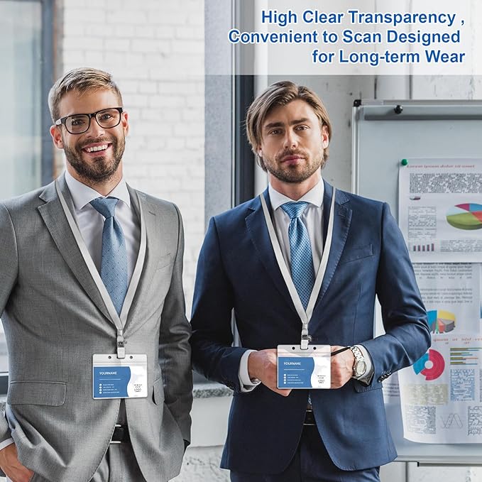 100 Pcs Lanyards for ID Badges and 100 Pcs Clear Name Tag Holders Reusable - Image 6