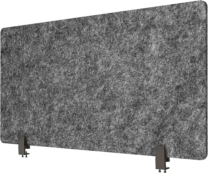 Stand Up Desk Store ReFocus Raw Clamp-On Acoustic Desk Divider Mounted Privacy - Image 2