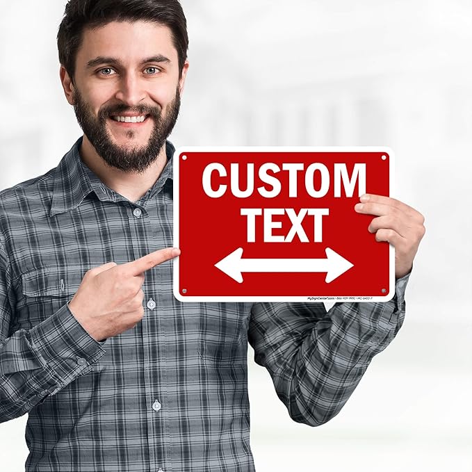 Custom Arrow, Custom Directional Sign, Two way Arrow, 7x10 Inches, 55 mil thick - Image 2