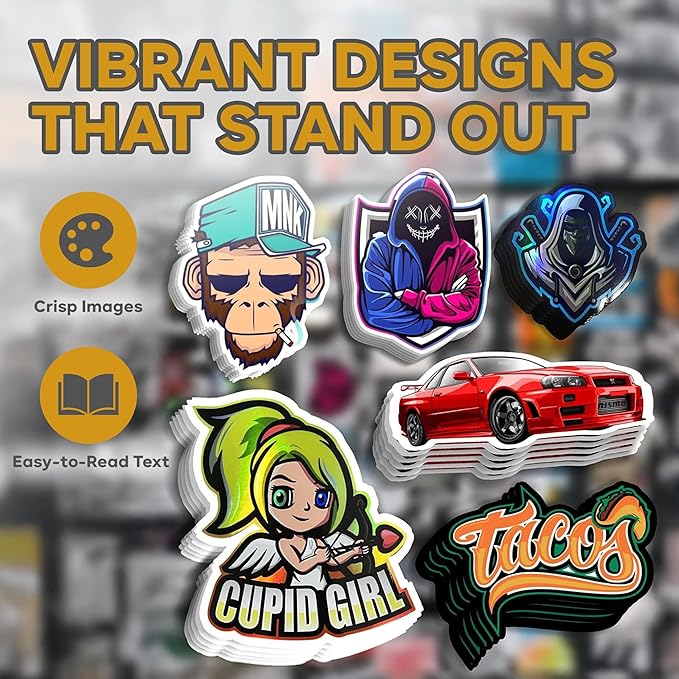 VulgrCo Custom Stickers, Image or Text- Vinyl Custom Labels Stickers - Image 6