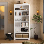 TVU 6-Tier Wooden Bookshelf, 77.2" Tall Farmhouse Style Open Bookcase, 31.5" W - Image 9