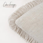 Foindtower Set of 2 Decorative Linen Fringe Throw Pillow Covers Cozy Boho - Image 3