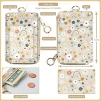 bolimoss Floral Lanyard Wallet & ID Badge Holder 2-in-1, Cute Women Badge Holder - Image 2