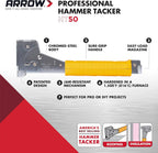 Arrow HT50 Heavy Duty Hammer Tacker + Arrow T50 Heavy Duty Staple Gun