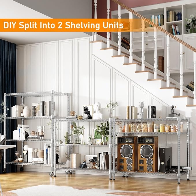 Himimi 4-Tier Heavy Duty Steel Wire Rack Storage Shelving, Adjustable Metal - Image 2