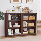 RWYHG 43" Walnut Tall Bookshelf Set of 3, 3-Tier Thick Wooden Book Shelf - Image 8