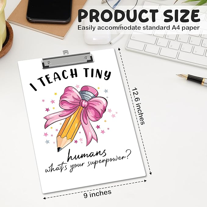 APIILVPQ Teacher Clipboard, Teacher's Day Appreciation Gifts Wooden Clip Boards - Image 2