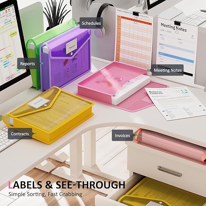 ThinkTex Plastic Expanding File Folder, Transparent Envelopes - Image 4