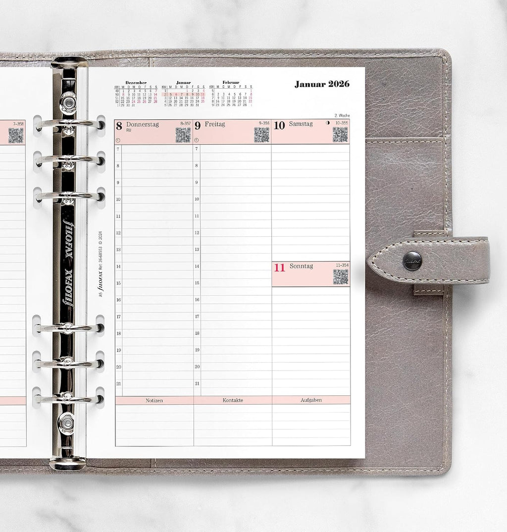Filofax Calendar A5 Prof.1 Week on 2 Pages (German) 2026