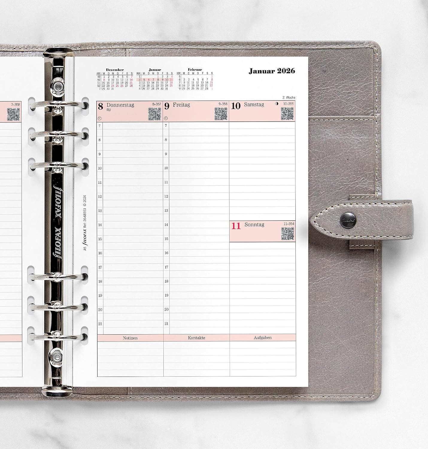 Filofax Calendar A5 Prof.1 Week on 2 Pages (German) 2026