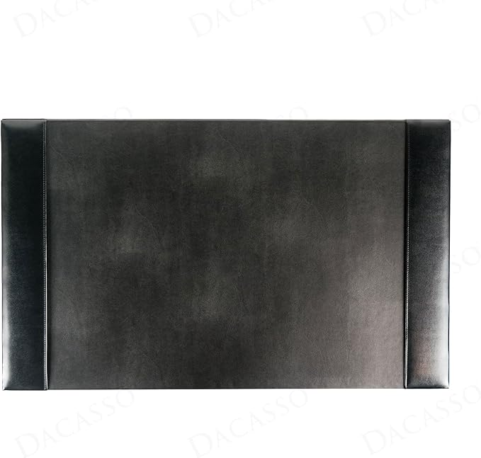 Dacasso Black 30" x 18" Desk Pad/Desk Mat/Desk Protector, Bonded Leather - Image 6