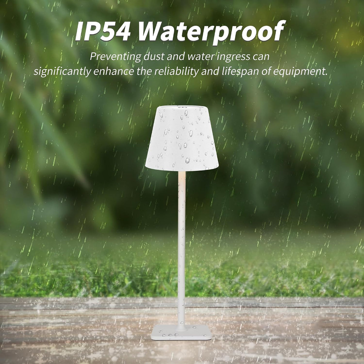 Mr. White Outdoor Waterproof Cordless Wireless Rechargeable Portable Top Touc...