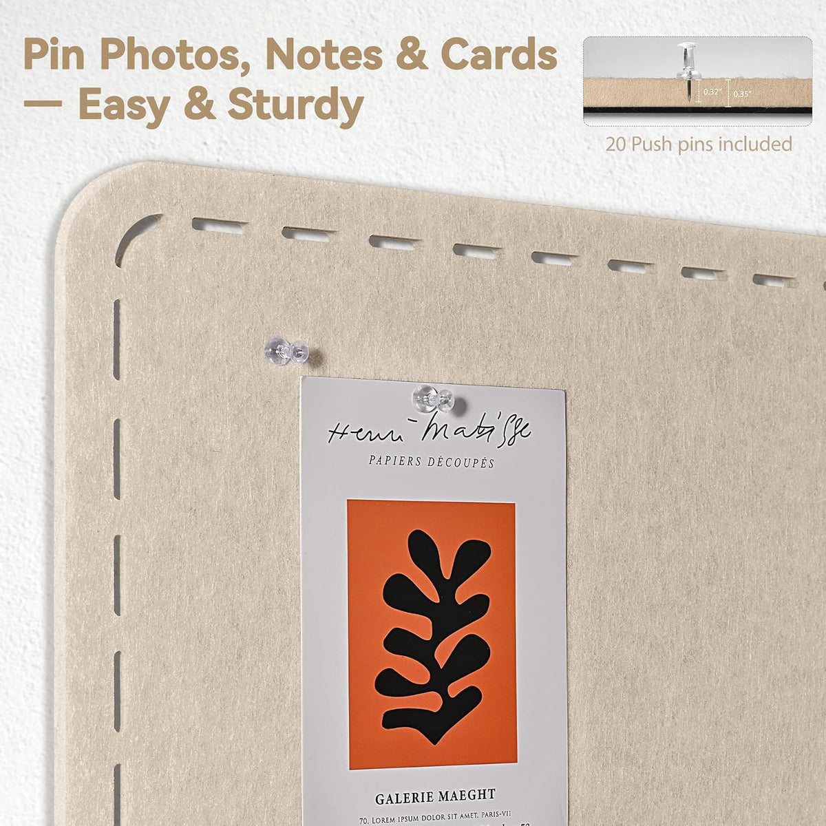 Stitched Bulletin Board 36 x 24 Inches Cork Board Alternative for Wall