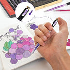 ZSCM Retractable Glitter Gel Pens, 12 Colors Large Capacity Purple Glitter - Image 6