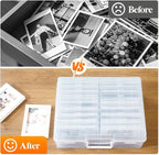 Lifewit 4x6 Photo Storage Box, Plastic Craft Storage Box - Image 4
