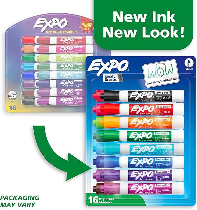 Expo Low Odor Dry Erase Markers Assorted Colors Chisel Tip - Image 3