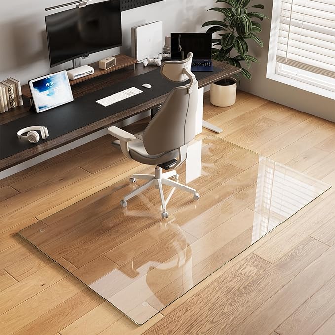 Koonmi Tempered Glass Chair Mat by KOONMI