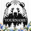 Custom Bear Metal Sign, Custom Bear Metal Wall Art Decor, Personalized Last by logo