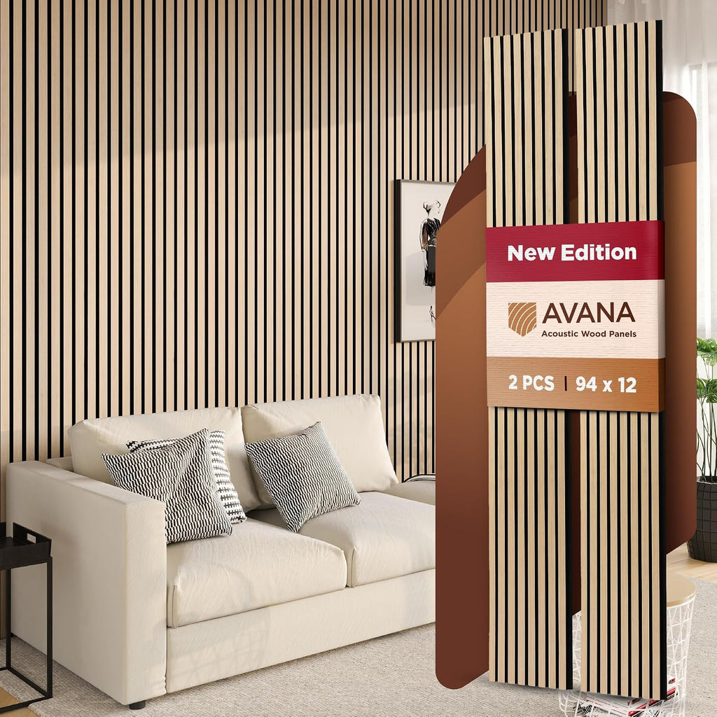 Avana Acoustic Wood Wall Panels – 94.4 x 12.6 Inch White Oak Acoustic Panels 2