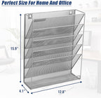 EASEPRES Desk File Organizer Mesh 6-Tier, Hanging Wall Mount Document - Image 3
