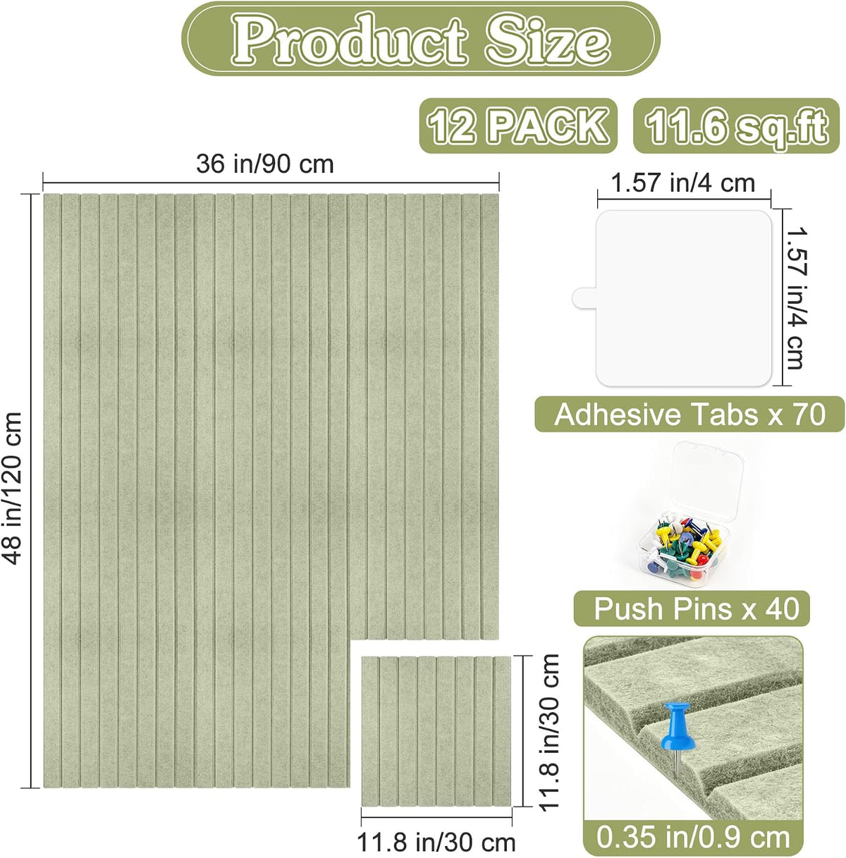 Large Felt Bulletin Board 48" x 36" Cork Board Alternative for Walls