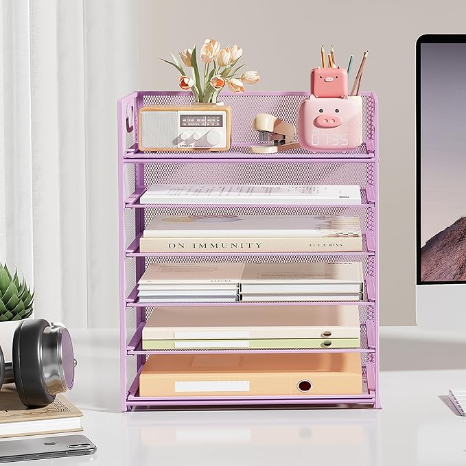 Subekyu 6 Tier Paper File Tray Organizer - Image 3