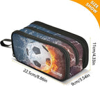 BOENLE Custom Soccer Football Ball Pencil Case Box Boys Girls Personalized Name - Image 4