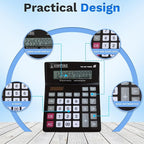 Empire Desk Calculator with Large Key Buttons, 12-Digit Large Eye-Angled Display - Image 4